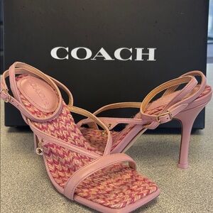 Coach Pink Woven Heels